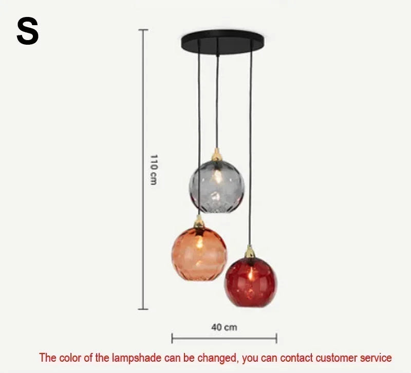 Modern Colorful Glass Pendant Light in Polished Chrome