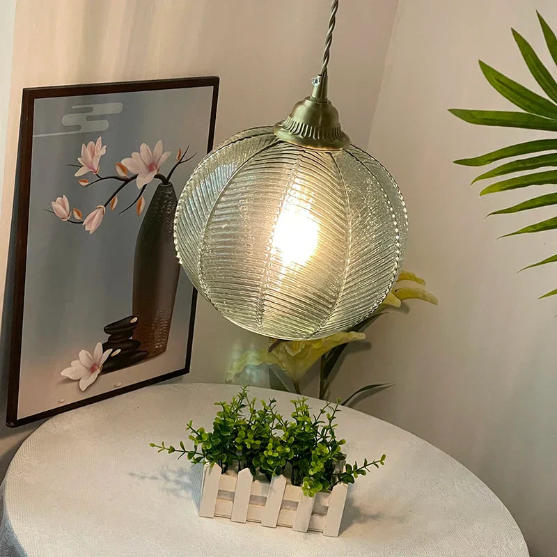 DecorBites™ Blue Glass LED Pendant Lamp - Nordic Modern Hanging Light