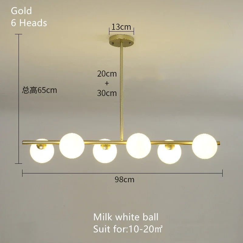 DecorBites™ Glass Ball Pendant Chandeliers LED Hanging Lights for Home Decor