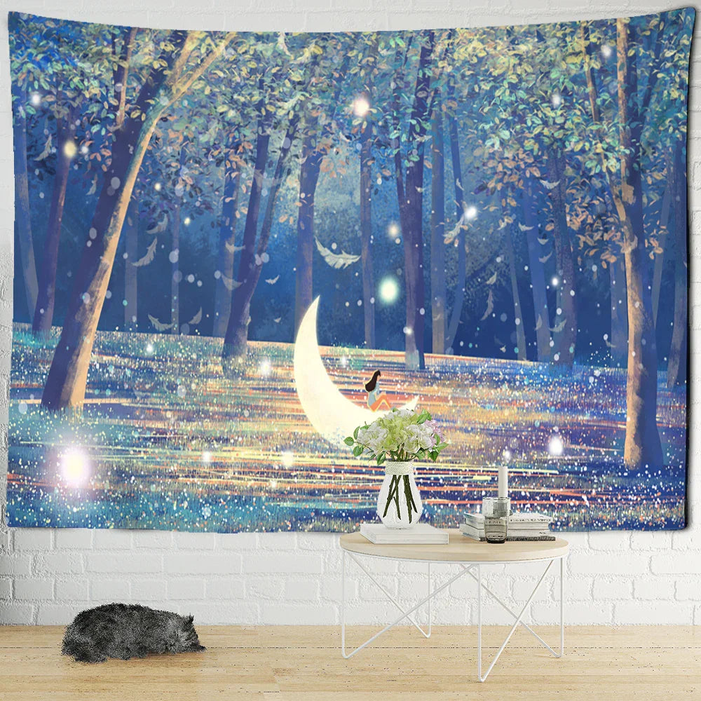 DecorBites™ Dinosaur Age Tapestry Wall Hanging Abstract Art Animal Psychedelic Mystery Tapiz
