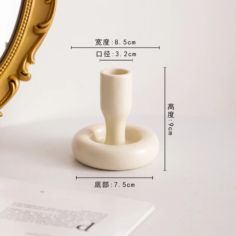 DecorBites™ Geometric Ceramic Candle Holder Set - Decorative Home Decor Ornaments