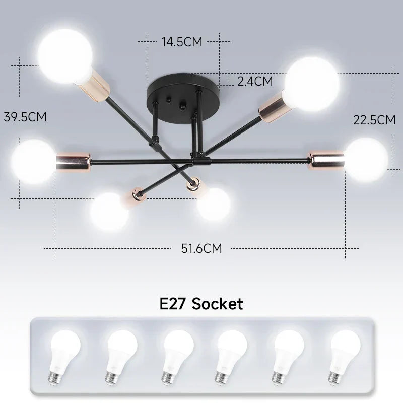 DecorBites™ ثريا سقف LED معلقة لغرفة المعيشة والمطبخ وديكور المنزل
