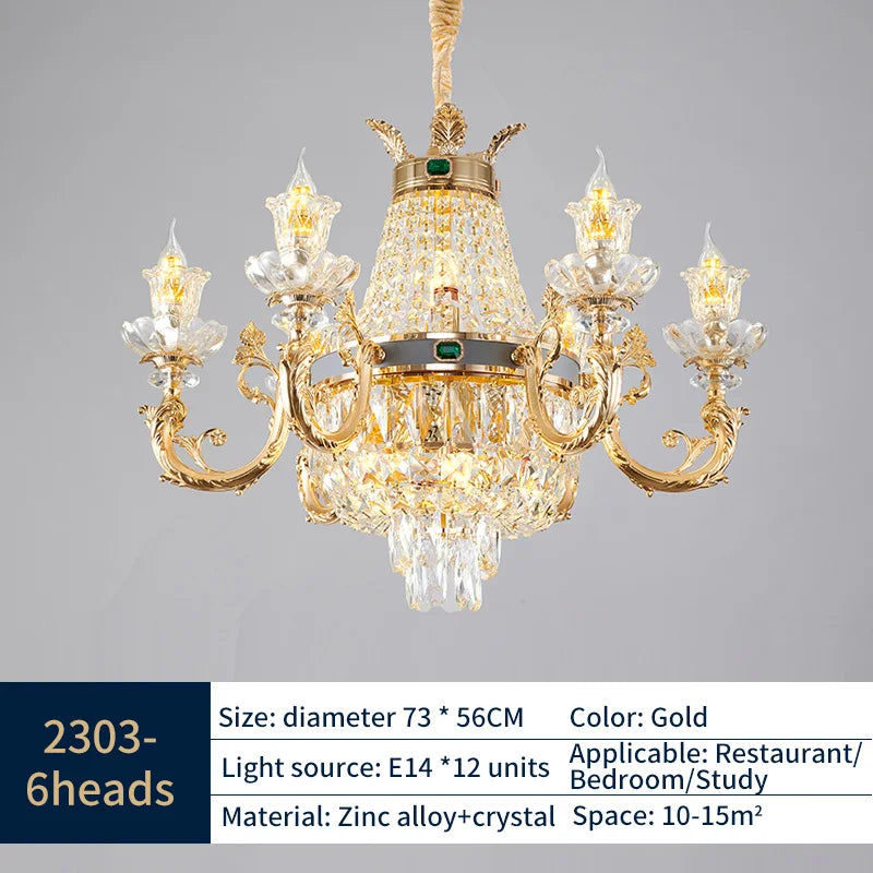 DecorBites™ Elegant Duplex Crystal Chandelier for Villa Living Room & Hotel Lobby