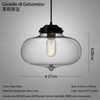 Handmade Glass Nordic Pendant Light With Chrome Finish