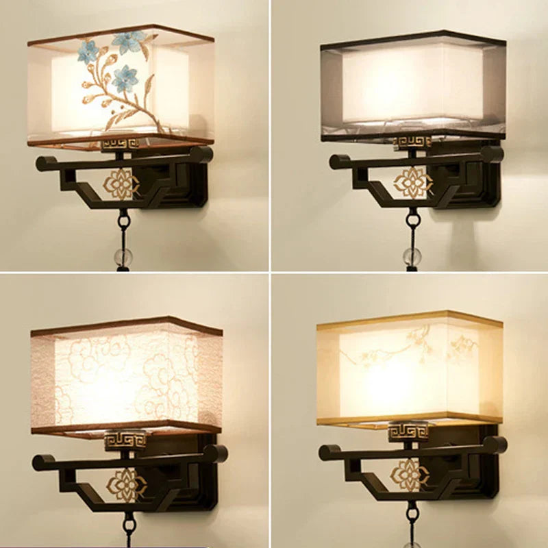 DecorBites™ مصباح حائط قماشي أنيق لغرفة المعيشة وغرفة النوم، وحدات إضاءة LED حديثة