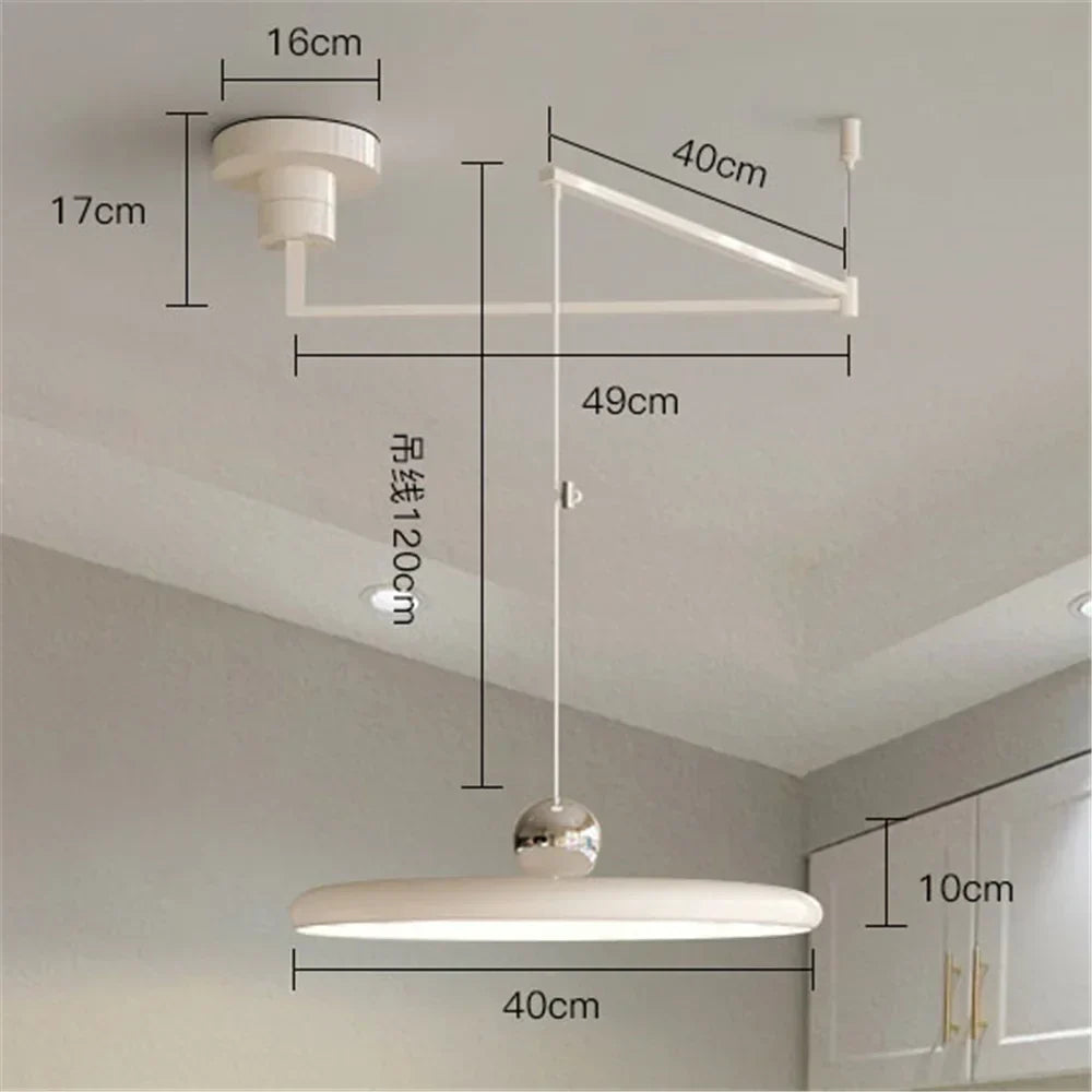 ثريا ديكور بايتس™ LED بتصميم حديد كريمي لغرفة النوم وغرفة المعيشة