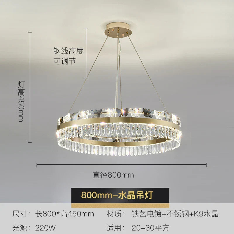 DecorBites™ Crystal Butterfly Living Room Lamp: Luxury Postmodern Dining Room Lighting