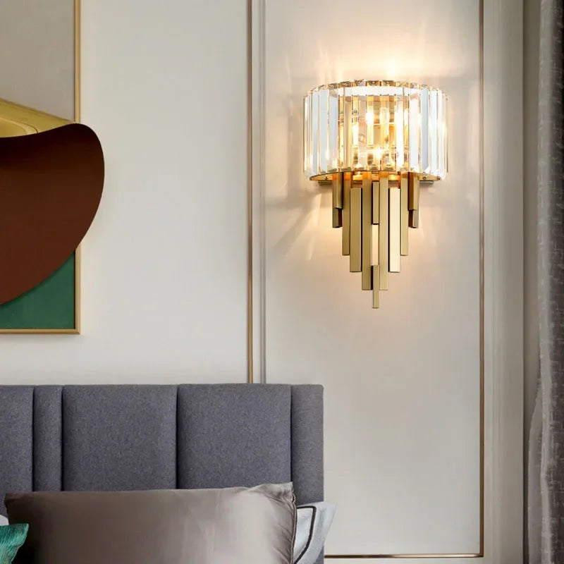 DecorBites™ Crystal Wall Sconce Light: Nordic Luxury for Living Room, Corridor, Hall