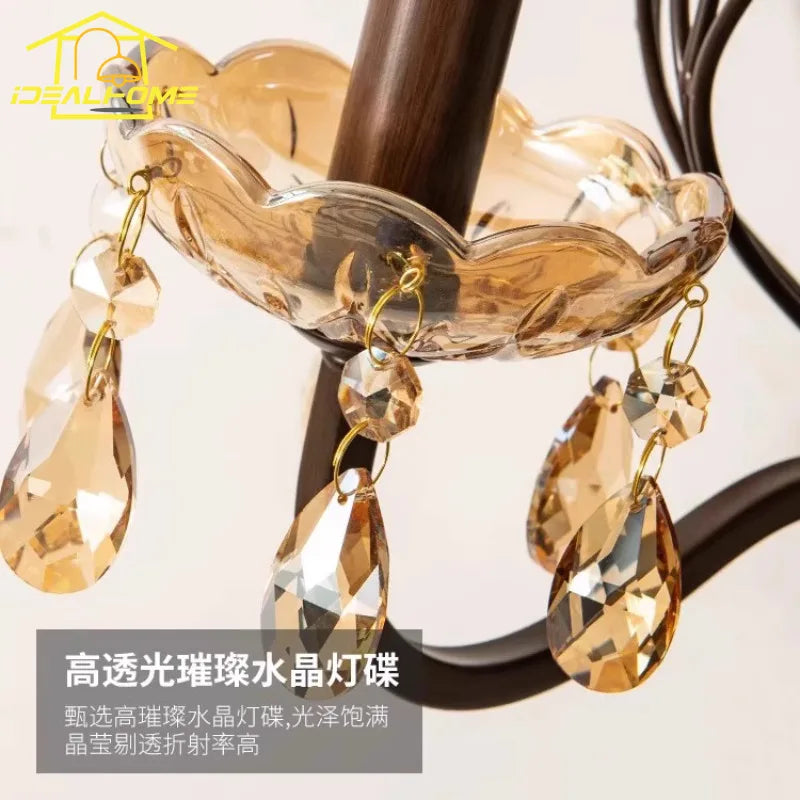 DecorBites™ Crystal Candle Wall Lamp LED E14 Iron Art Living Room Bedroom Bar