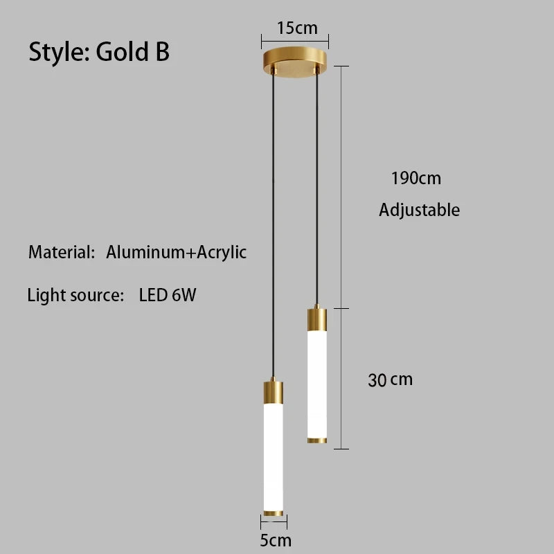 Minimalist White Linear Pendant Light In Aluminum