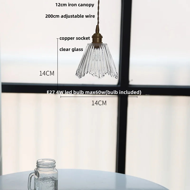 DecorBites™ Clear Glass LED Pendant Lamp Modern Nordic Style Adjustable Hanging Light