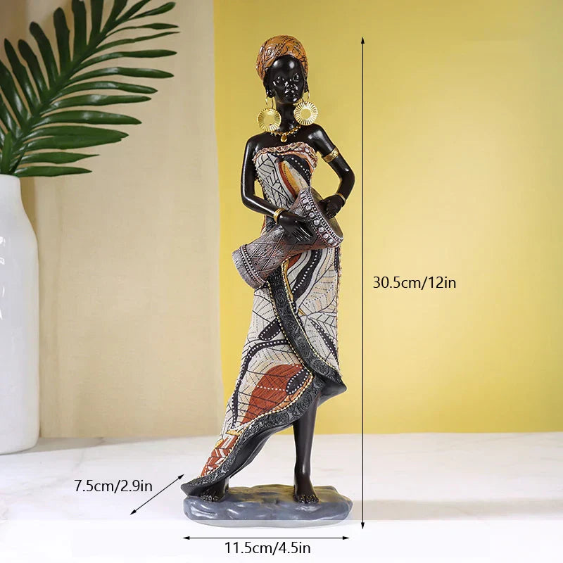 DecorBites™ African Exotic Black Mother And Child Resin Statues Retro Figurines For Home Decor