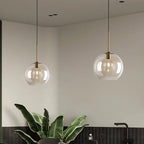 Nordic Glass Loft Pendant Light With Iron Finish