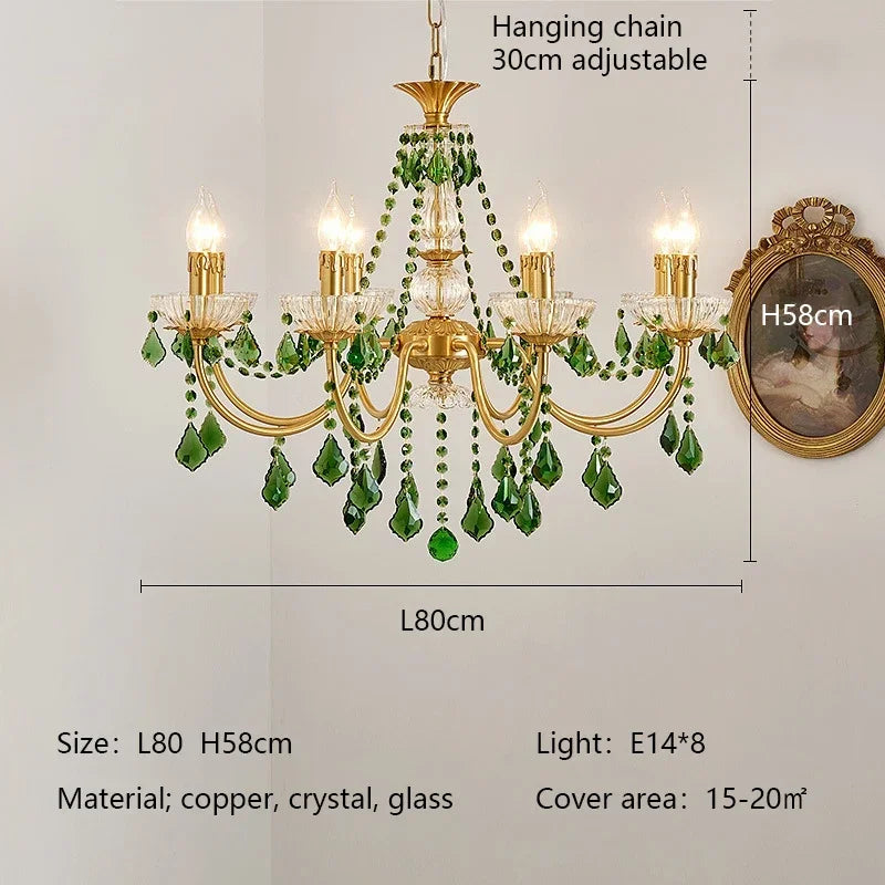 ثريا كريستال خضراء DecorBites™ لغرفة المعيشة - إضاءة معلقة LED بنمط بوهيمي
