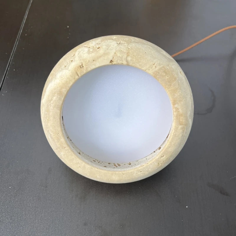 Modern Yellow Travertine Stone Pendant Light
