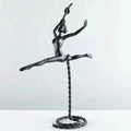 "DecorBites™ Ballerina Dancer Sculpture - Abstract Metal Handicraft Figurine for Room Decor"