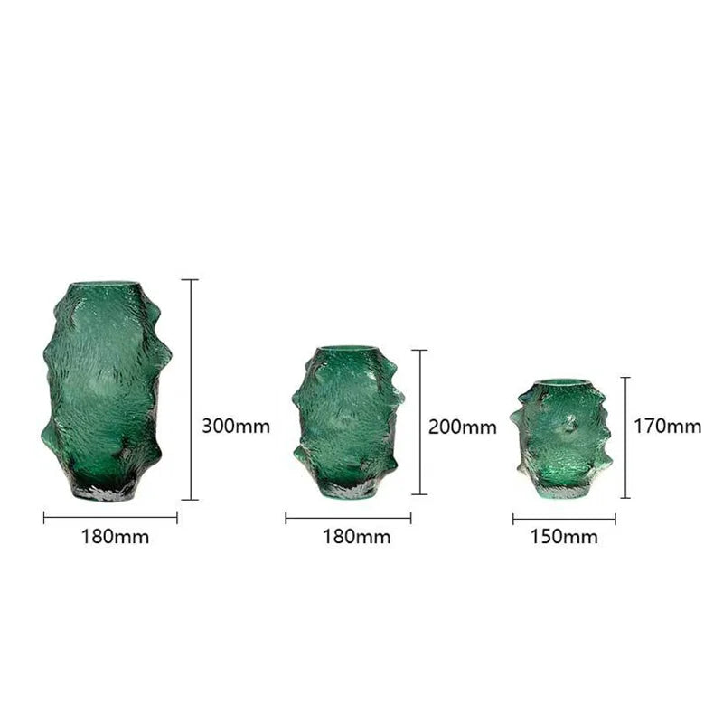 DecorBites™ Green Sea Cucumber Glass Vase Terrarium for Home Decoration