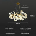 DecorBites™ Ginkgo Branch Leaf LED Ceiling Chandelier - Modern Nordic Design for Home Decor