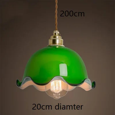 مصباح قلادة DecorBites™ LED الزجاجي الأخضر للمنزل والمطعم والبار والديكور على طراز الدور العلوي.
