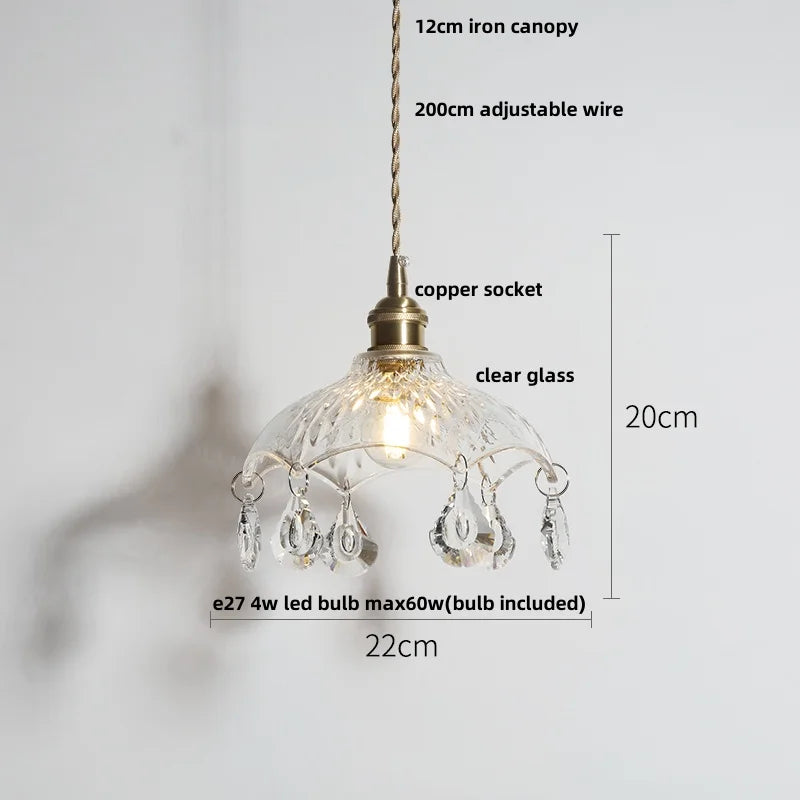 DecorBites™ Clear Glass LED Pendant Lamp Modern Nordic Style Adjustable Hanging Light