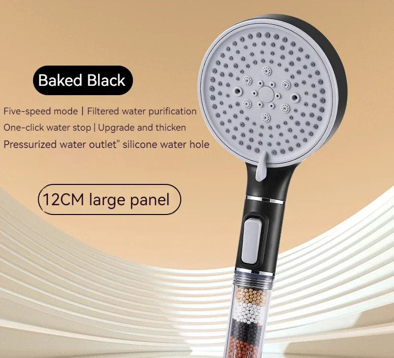 DecorBites™ 5-Speed High-Pressure Calcium Sulfite Shower Head for Purification & Relaxation