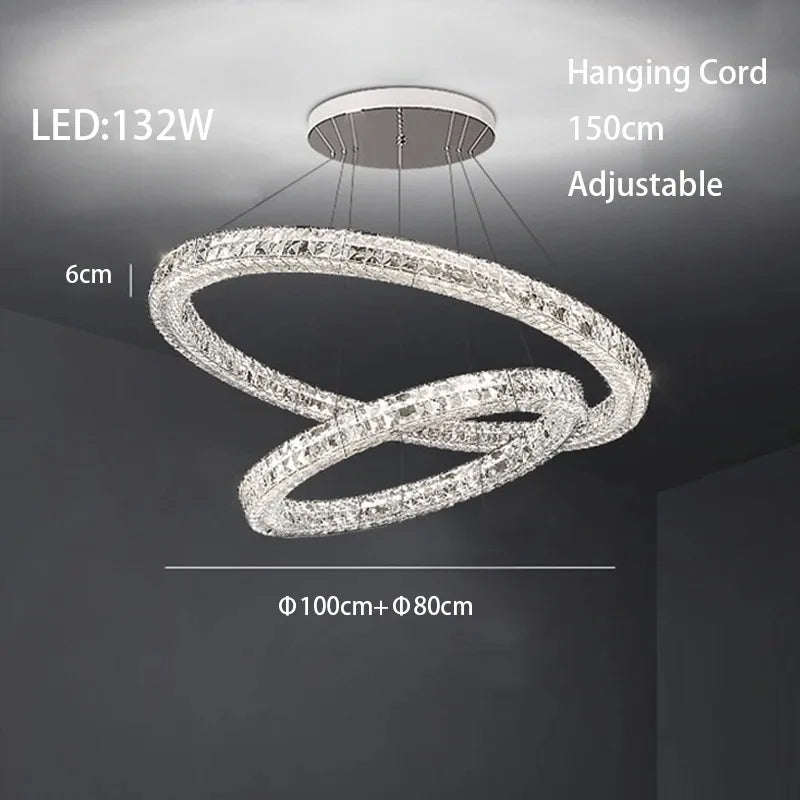 DecorBites™ Crystal LED Chandelier - Modern Luxe Living Room Lighting