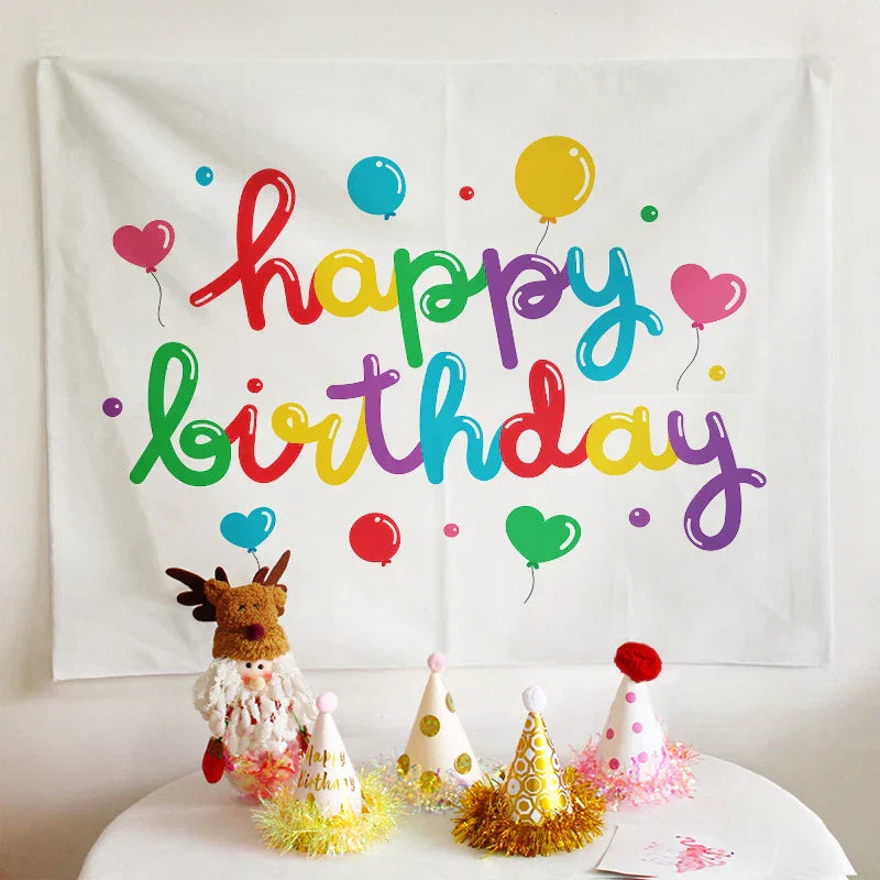 DecorBites™ Birthday Wall Tapestry Decoration Party Bedroom Hanging Cloth