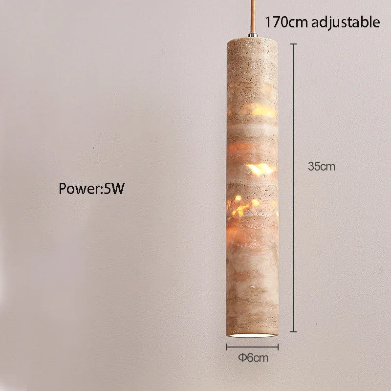 Cream Marble Linear Pendant Light