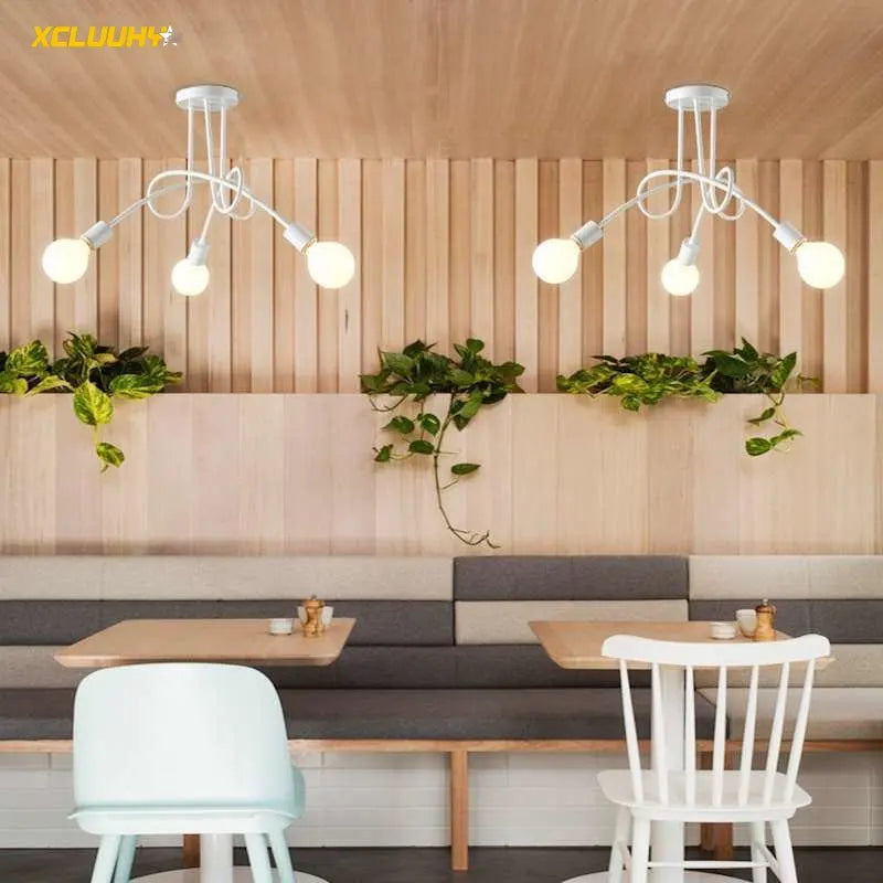 DecorBites™ ثريا سبوتنيك ذهبية سوداء معلقة لغرفة المعيشة وغرفة النوم والمزرعة