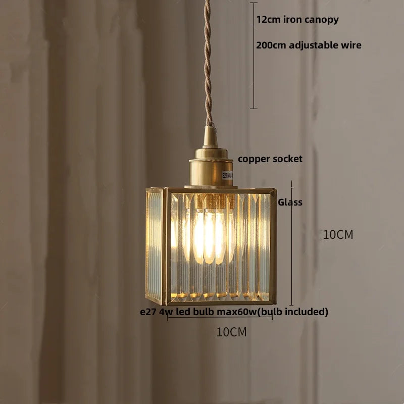 DecorBites™ Glass LED Pendant Lamp Tiffany Style Hand Stitch Dining Room Lights