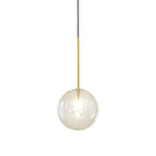 Nordic Clear Glass Globe Pendant Light in Chrome