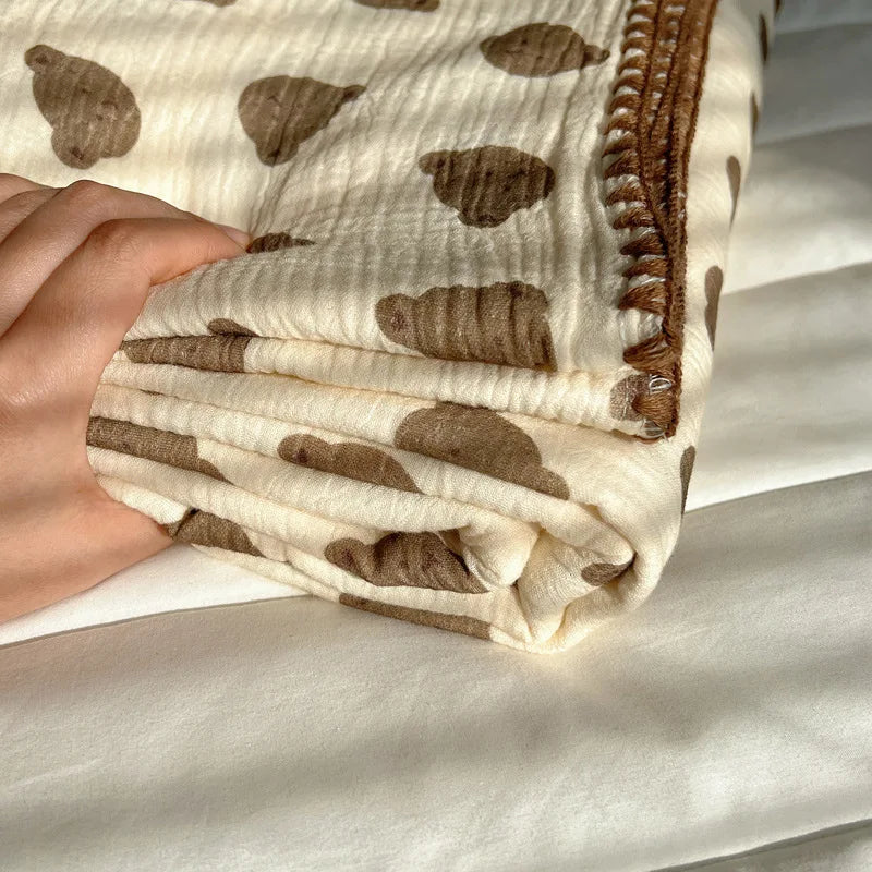 بطانية كرتونية قطنية كورية من DecorBites™ للسفر والمنزل - للأطفال والكبار