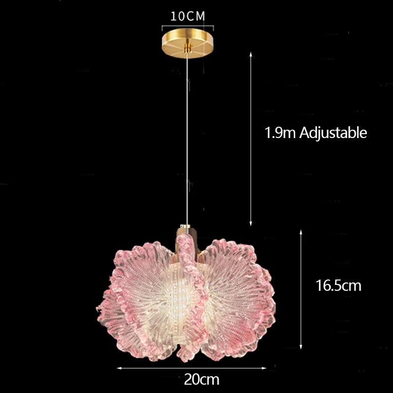 Nordic French Cream Acrylic Flower Pendant Light