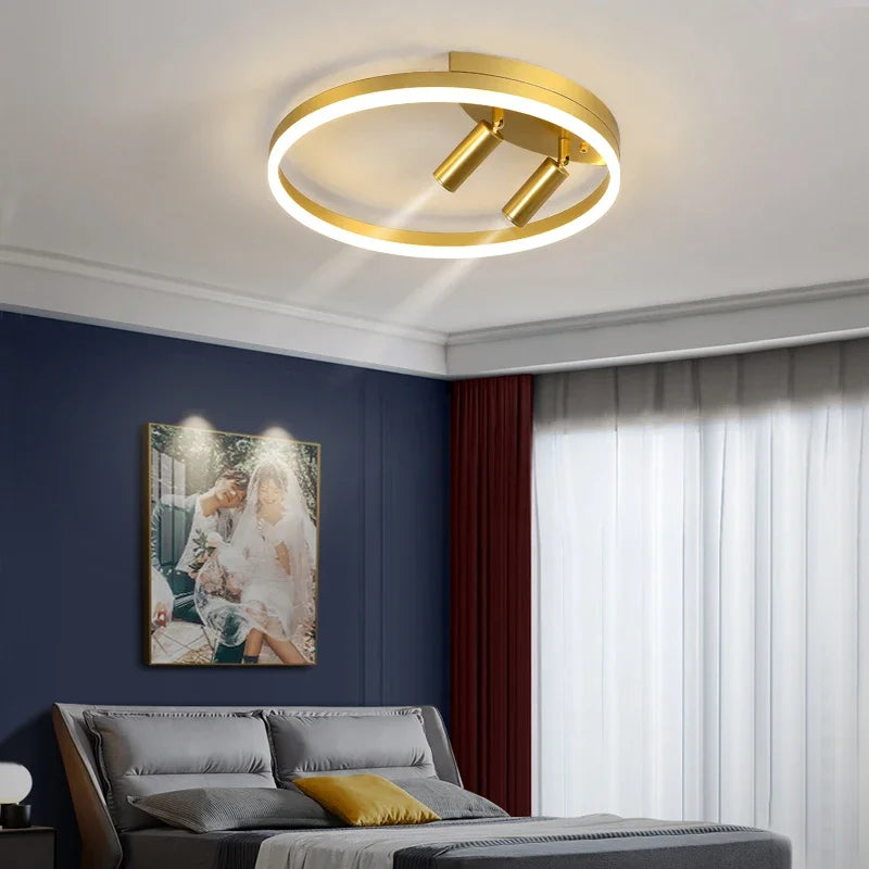DecorBites™ مصابيح سقف LED ذهبية مع جهاز تحكم عن بعد، قابلة للتعتيم لغرفة المعيشة والمطبخ