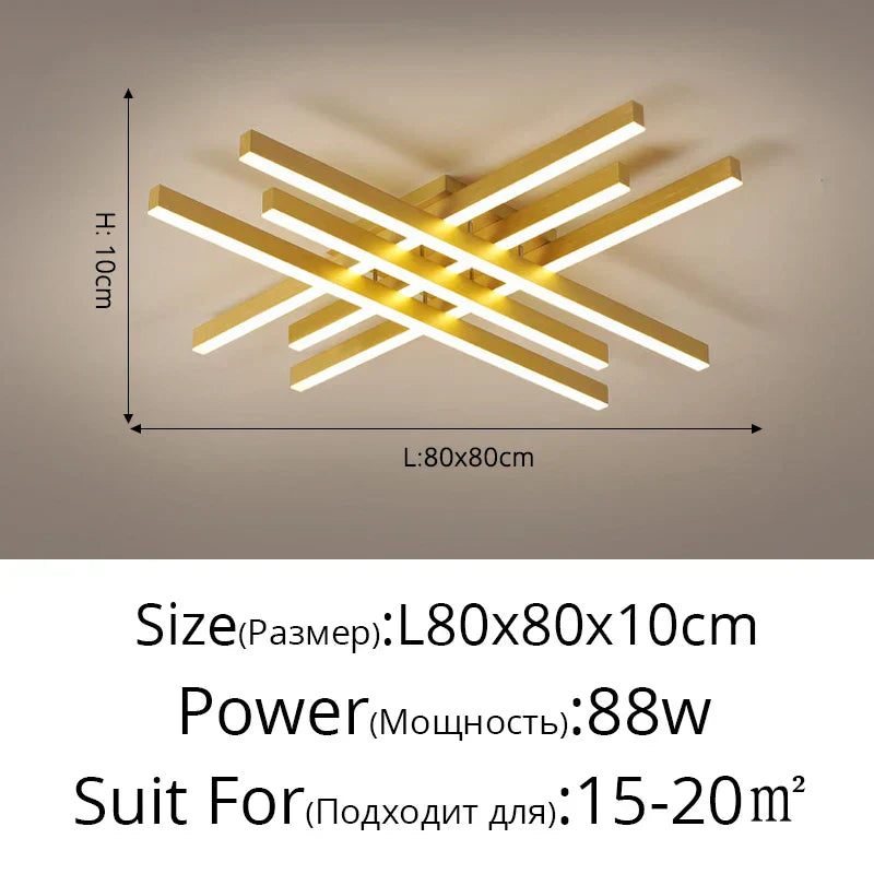 ثريات DecorBites™ الذهبية والسوداء من الألومنيوم بتقنية LED لغرفة النوم وغرفة الطعام والإضاءة في غرفة المعيشة