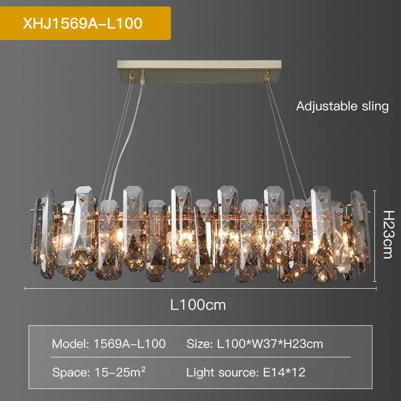 DecorBites™ Crystal LED Chandelier for High-end Living Spaces