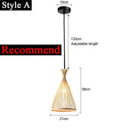 Japanese Bamboo Woven Pendant Light in Natural Finish