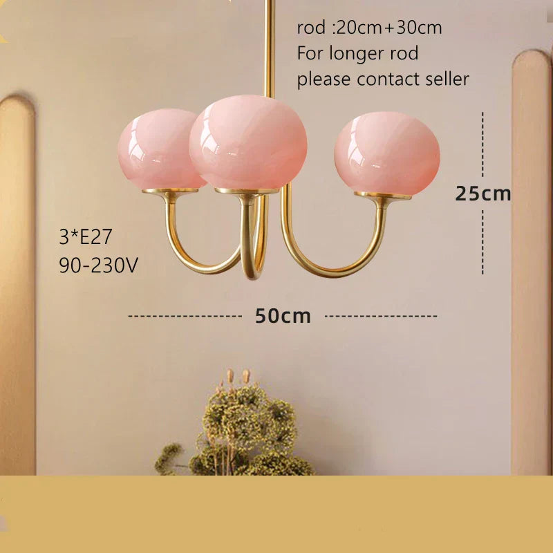 DecorBites™ Cream Pink Bedroom Pendant Light for Cozy Living Spaces