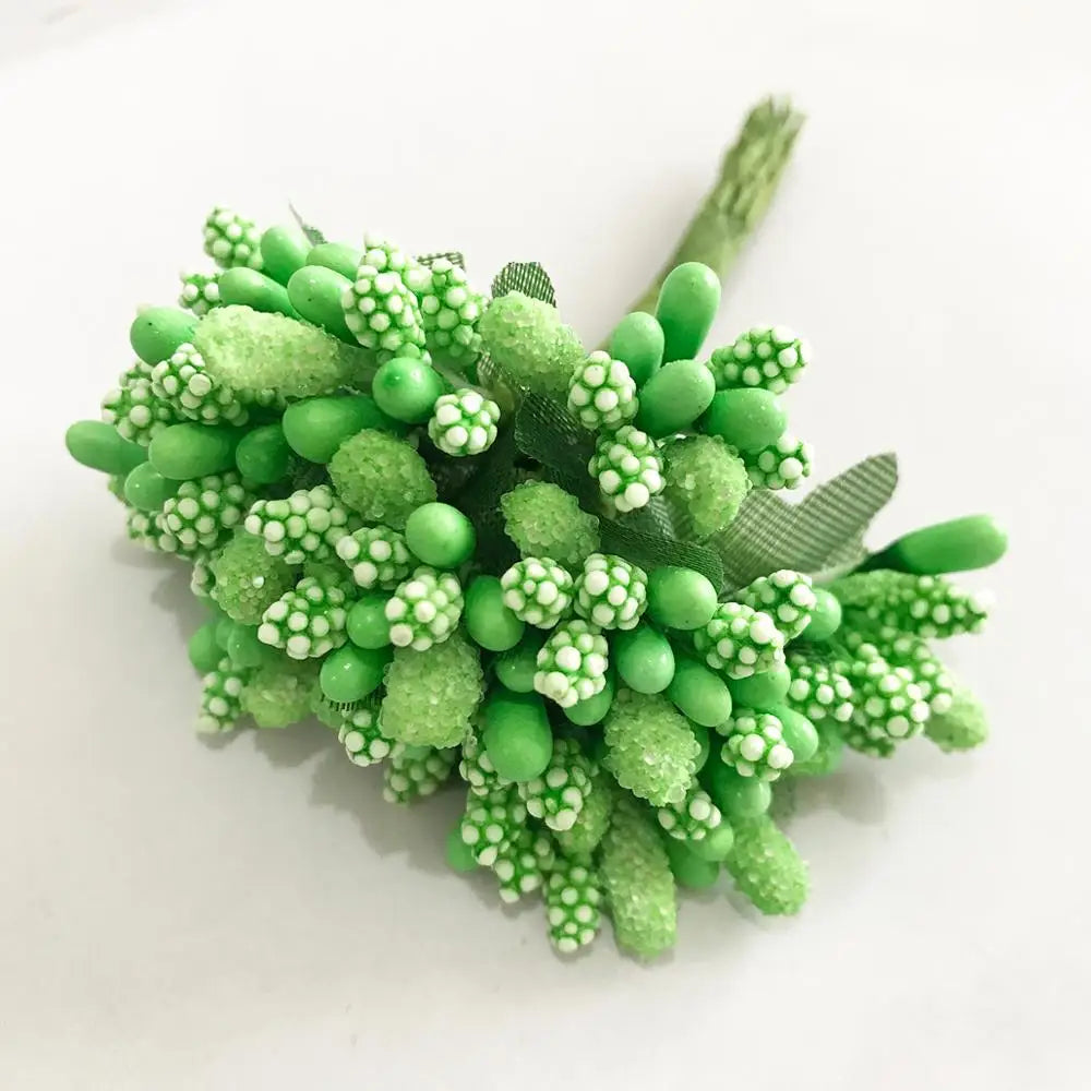 DecorBites™ Green Plant Flower Cherry Stamen Berries Bundle for DIY Decor and Gifts