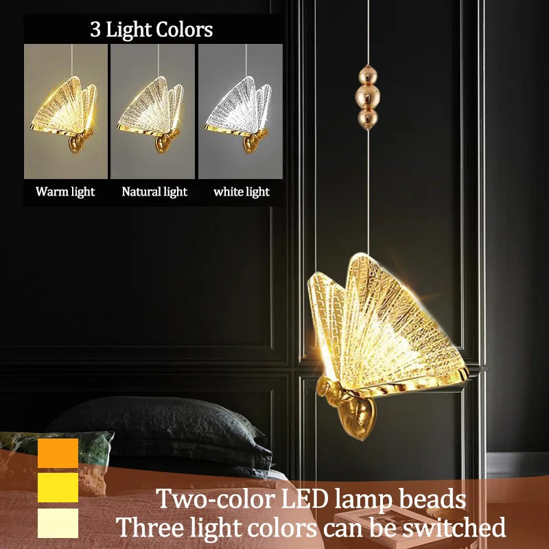 DecorBites™ Butterfly LED Pendant Lights Chandelier for Indoor Living and Dining Room Lighting