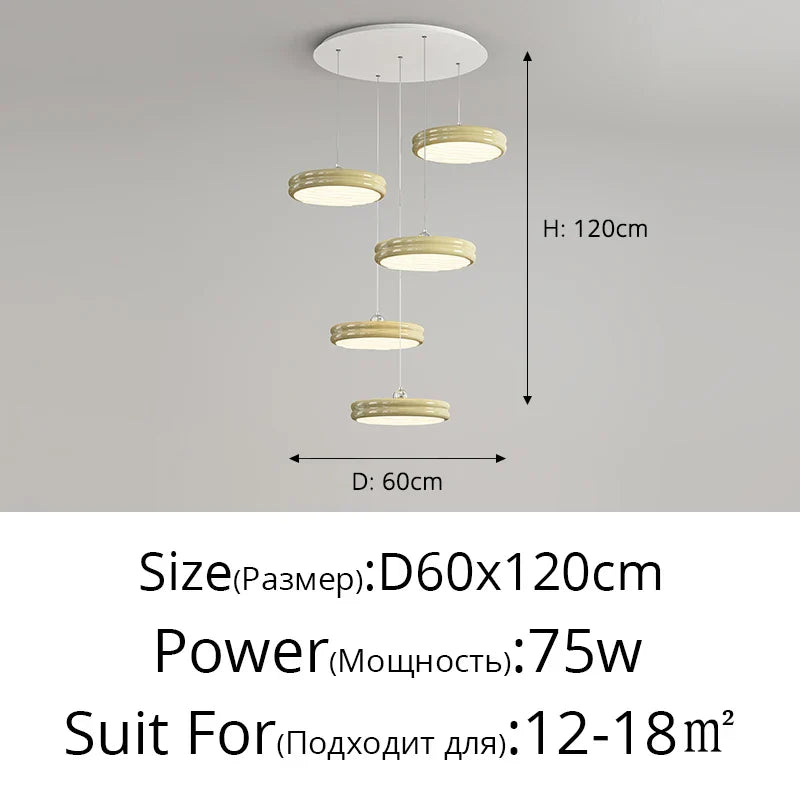 DecorBites™ Circular Dimmable Pendant Light Modern Chandelier for Dining Room, Kitchen Island