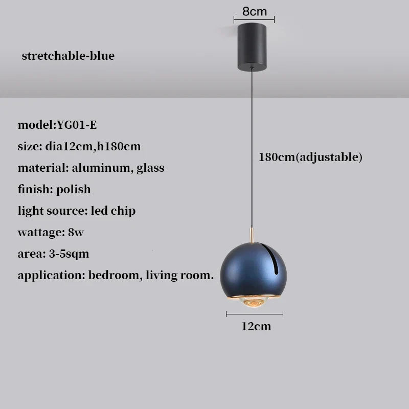 DecorBites™ Adjustable Angle LED Pendant Light: Modern Stretchable Chandelier for Home Decor