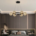 Contemporary Multi-Head Acrylic Glass Pendant Chandelier