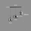 DecorBites™ Glass Bowl Chandelier: Modern Nordic LED Smoke Hanging Lamp for Dining Room, Bar - Indoor Decor Lighting