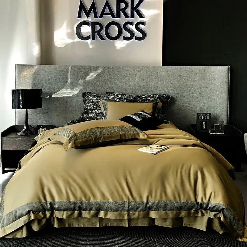 DecorBites™ 1400TC Egyptian Cotton Luxury Bedding Set with Duvet Cover, Sheet, Pillowcases