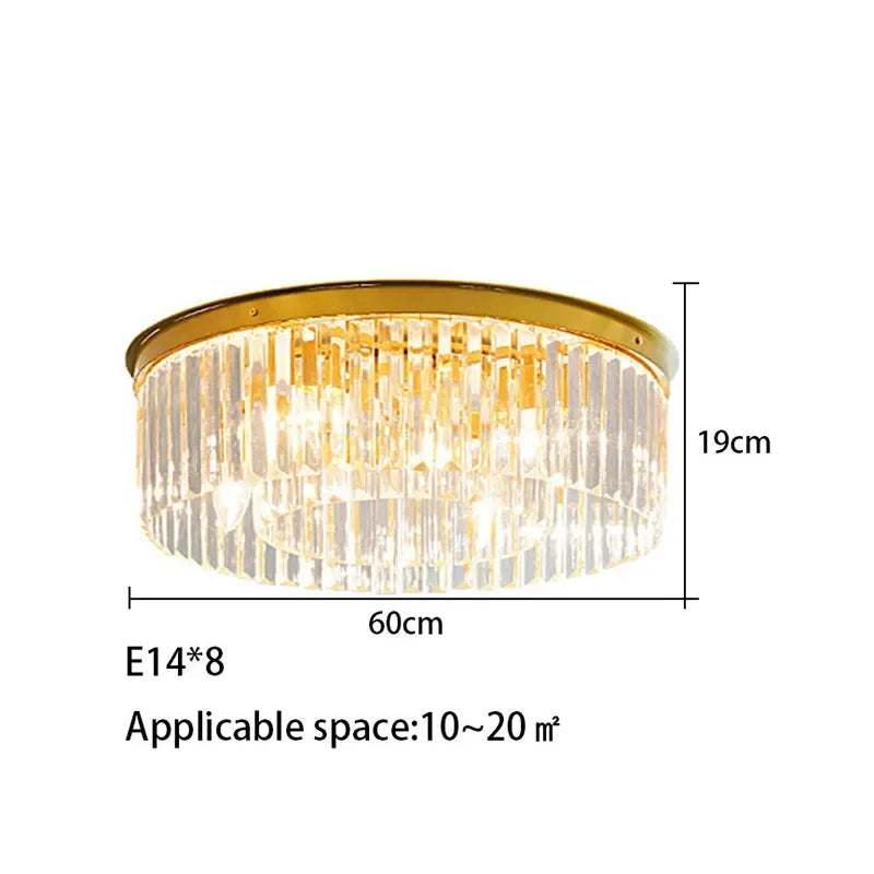 DecorBites™ Crystal Round Ceiling Chandelier for Elegant Living and Dining Rooms