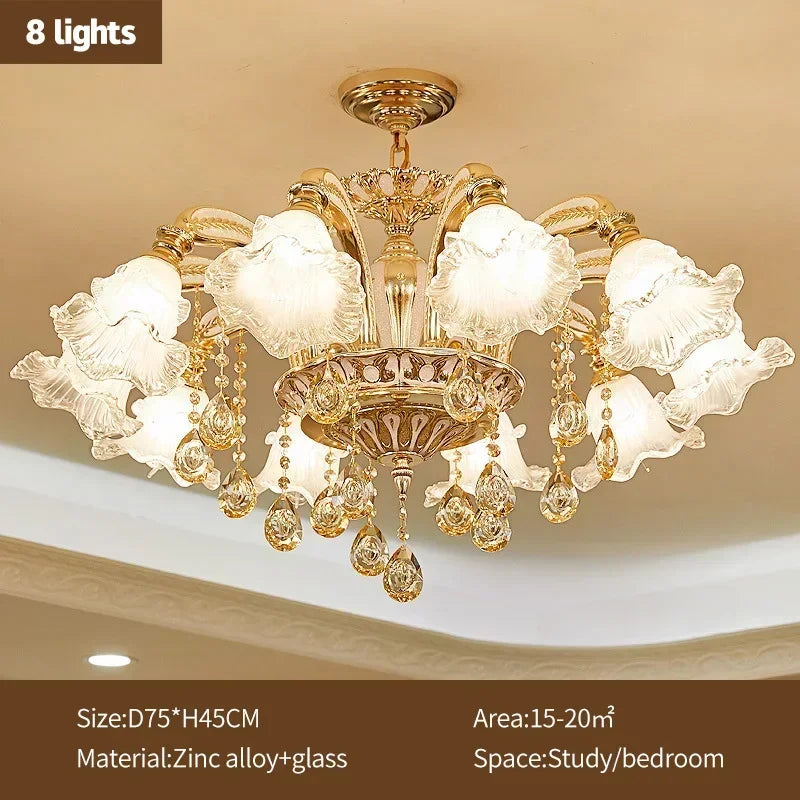 DecorBites™ Crystal Ceiling Chandelier for Modern Luxury Living Room & Hotel Lobby