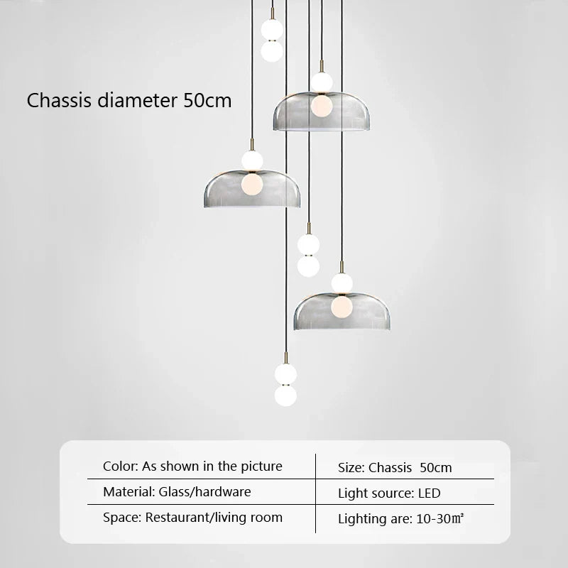 DecorBites™ Glass Ball Pendant Light for Duplex Stairwells, Living Room, Bedroom, and Staircase Decor