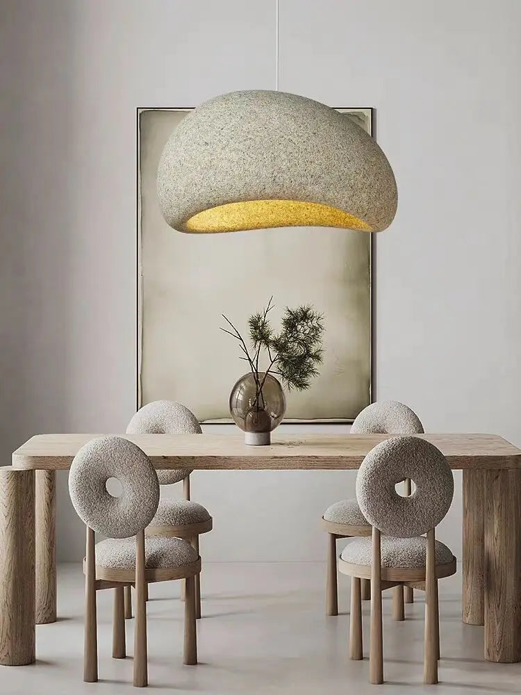 DecorBites™ مصباح معلق ليد ياباني بتصميم وابي سابي، ثريا حديثة بسيطة لغرفة المعيشة وغرفة النوم
