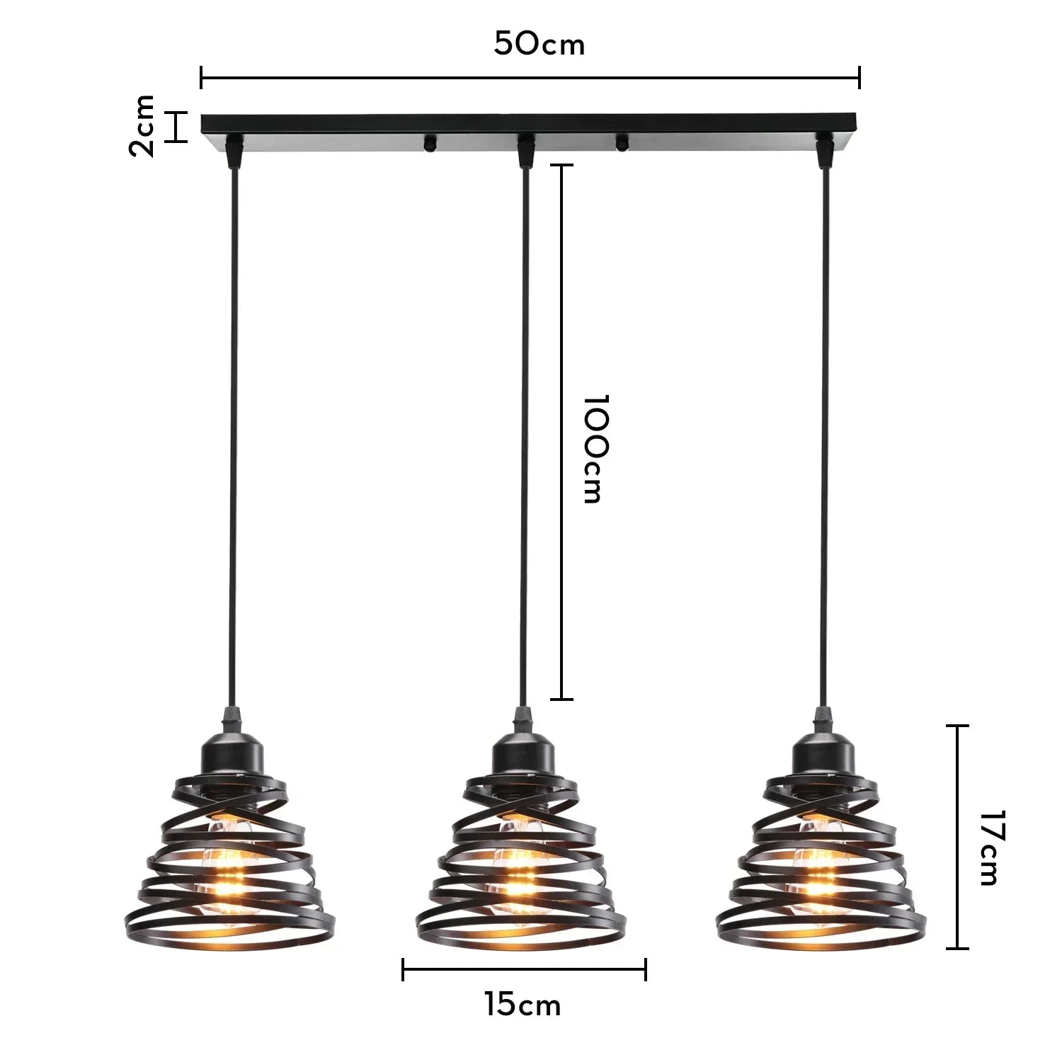 DecorBites™ Industrial Wood Pendant Chandelier for Dinning Living Room Kitchen LED Fixture